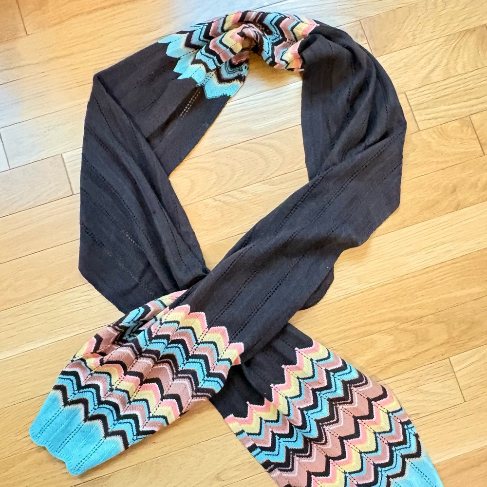 Missoni x Target Chevron Knit Scarf Rare 12” wide x 69” Long